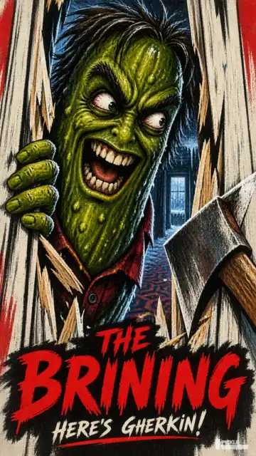 The Brining pickle parody artwork.