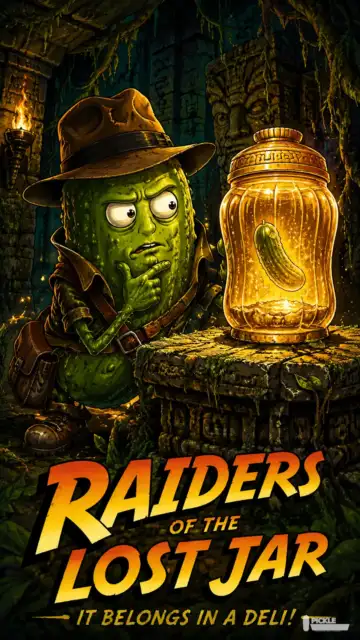 Raiders of the Lost Jar pickle parody artwork.