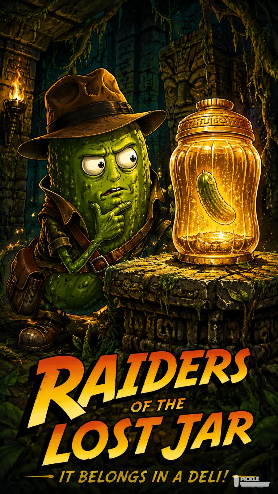 Raiders of the Lost Jar pickle parody artwork.
