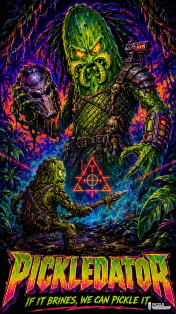 Pickledator pickle parody artwork.