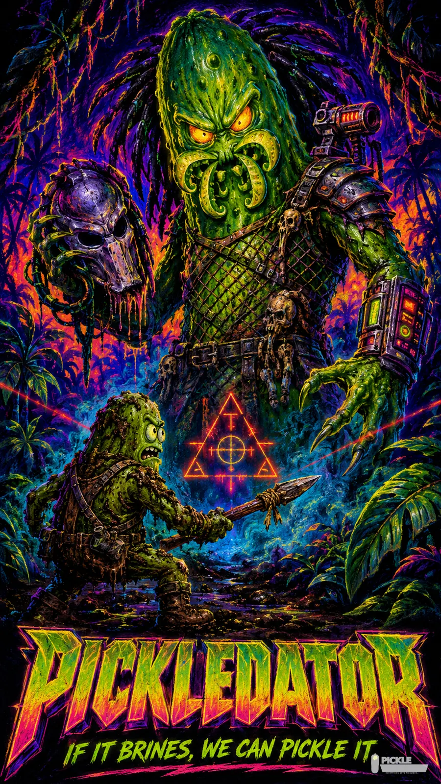 Pickledator pickle parody artwork.