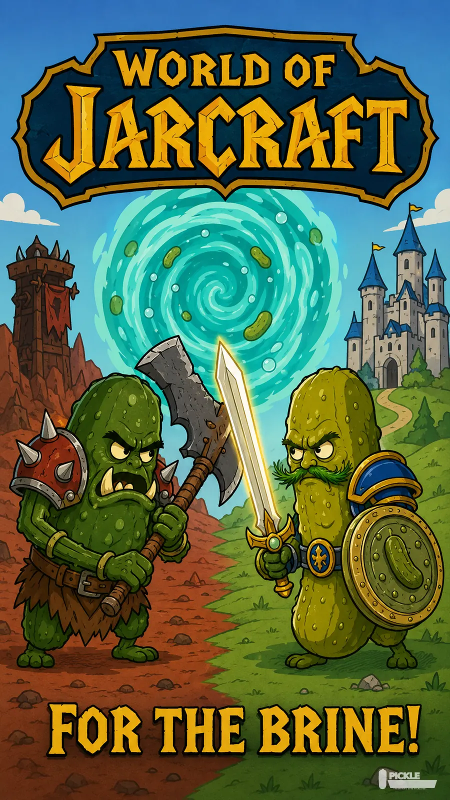 World of Jarcraft pickle parody artwork.