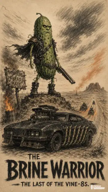 The Brine Warrior pickle parody artwork.