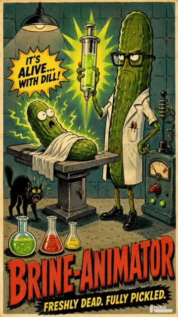 Brine Animator pickle parody artwork.