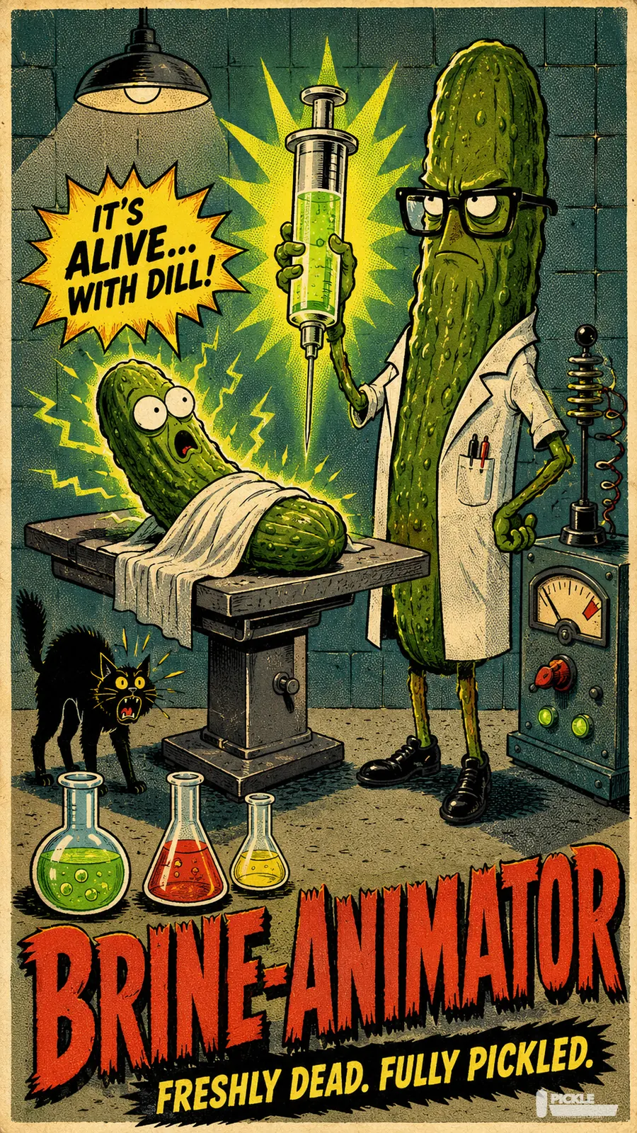 Brine Animator pickle parody artwork.