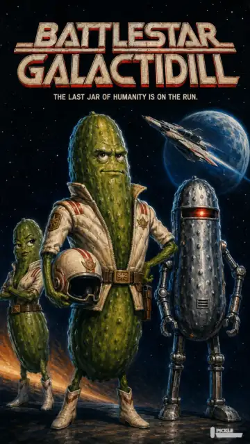 Battlestar Galactidill pickle parody artwork.