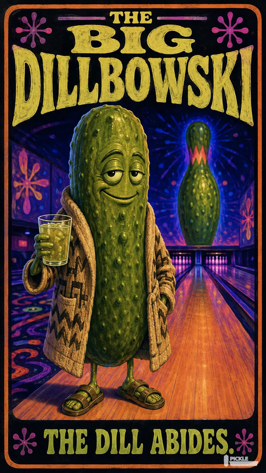 The Big Dillbowski pickle parody artwork.