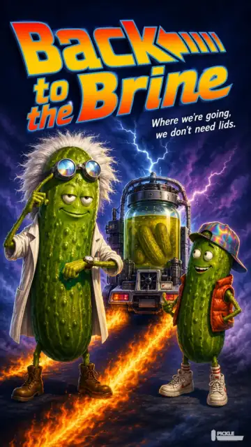 Back to the Brine pickle parody artwork.