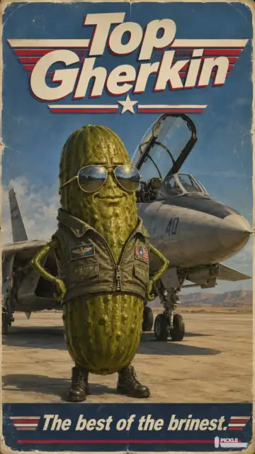 Top Gherkin pickle parody artwork.