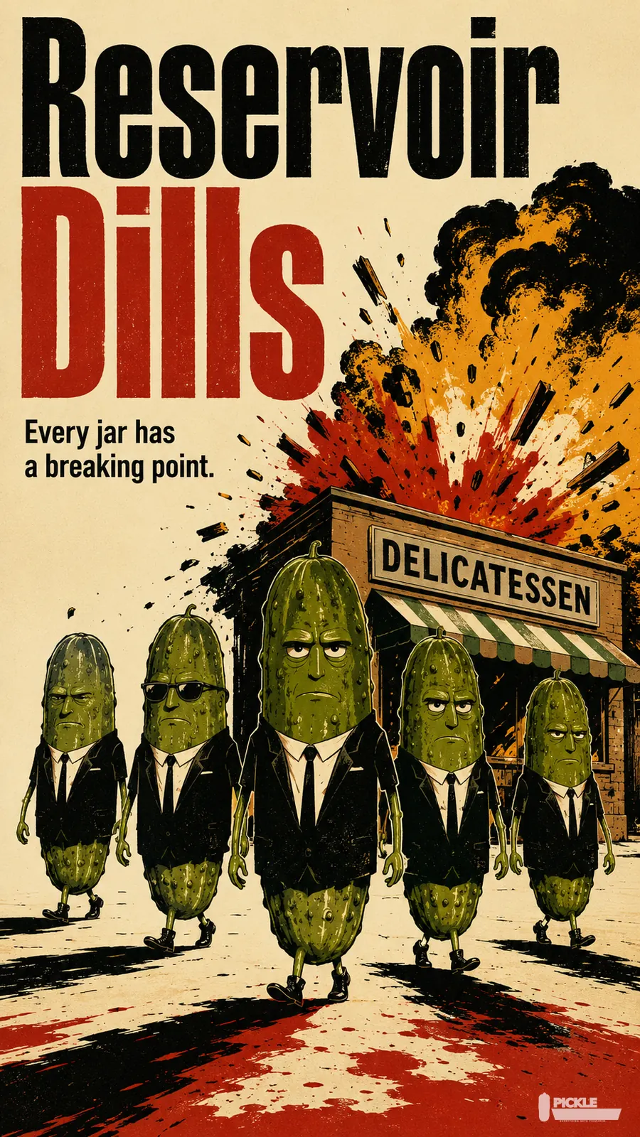Reservoir Dills pickle parody artwork.