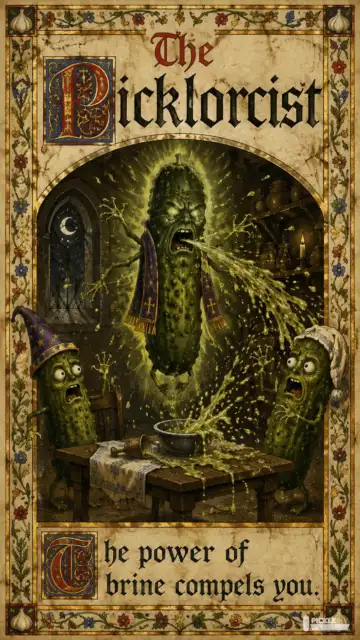 The Picklorcist pickle parody artwork.