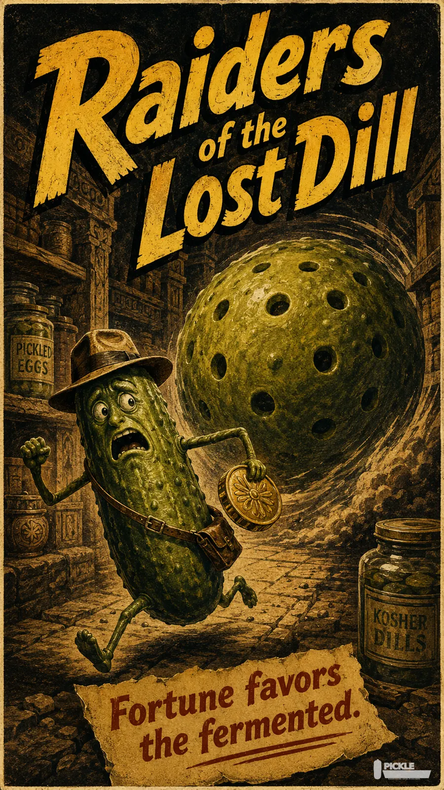 Raiders of the Lost Dill pickle parody artwork.