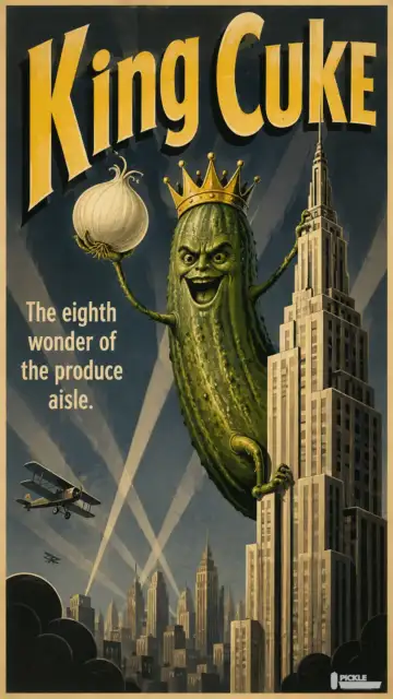 King Cuke pickle parody artwork.