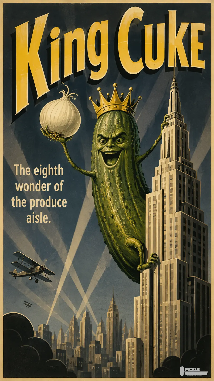 King Cuke pickle parody artwork.