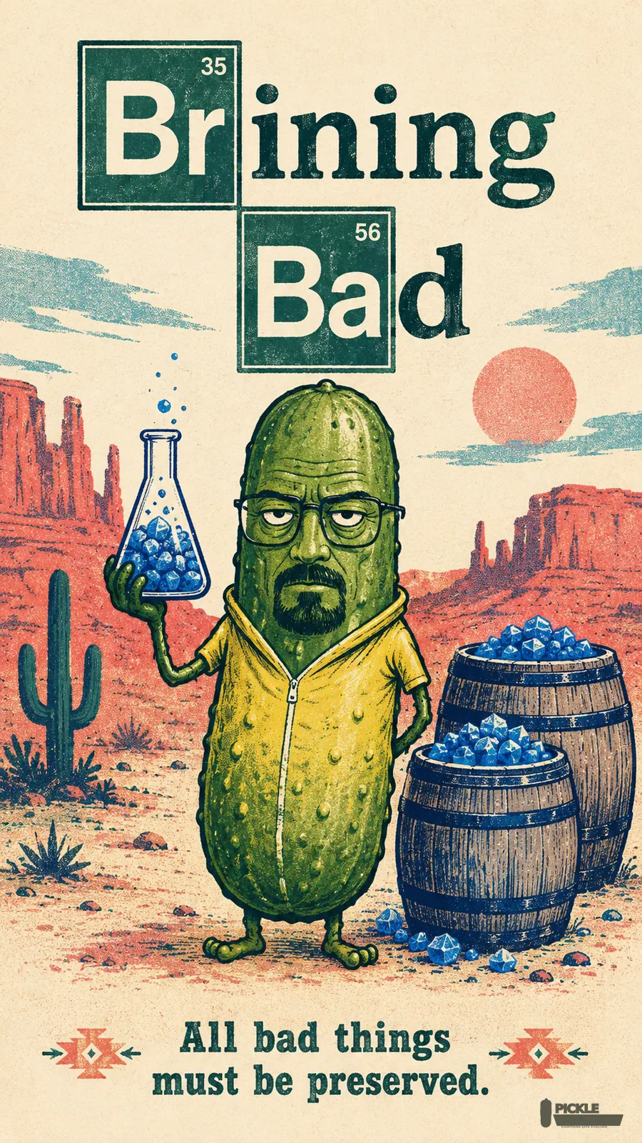 Brining Bad pickle parody artwork.