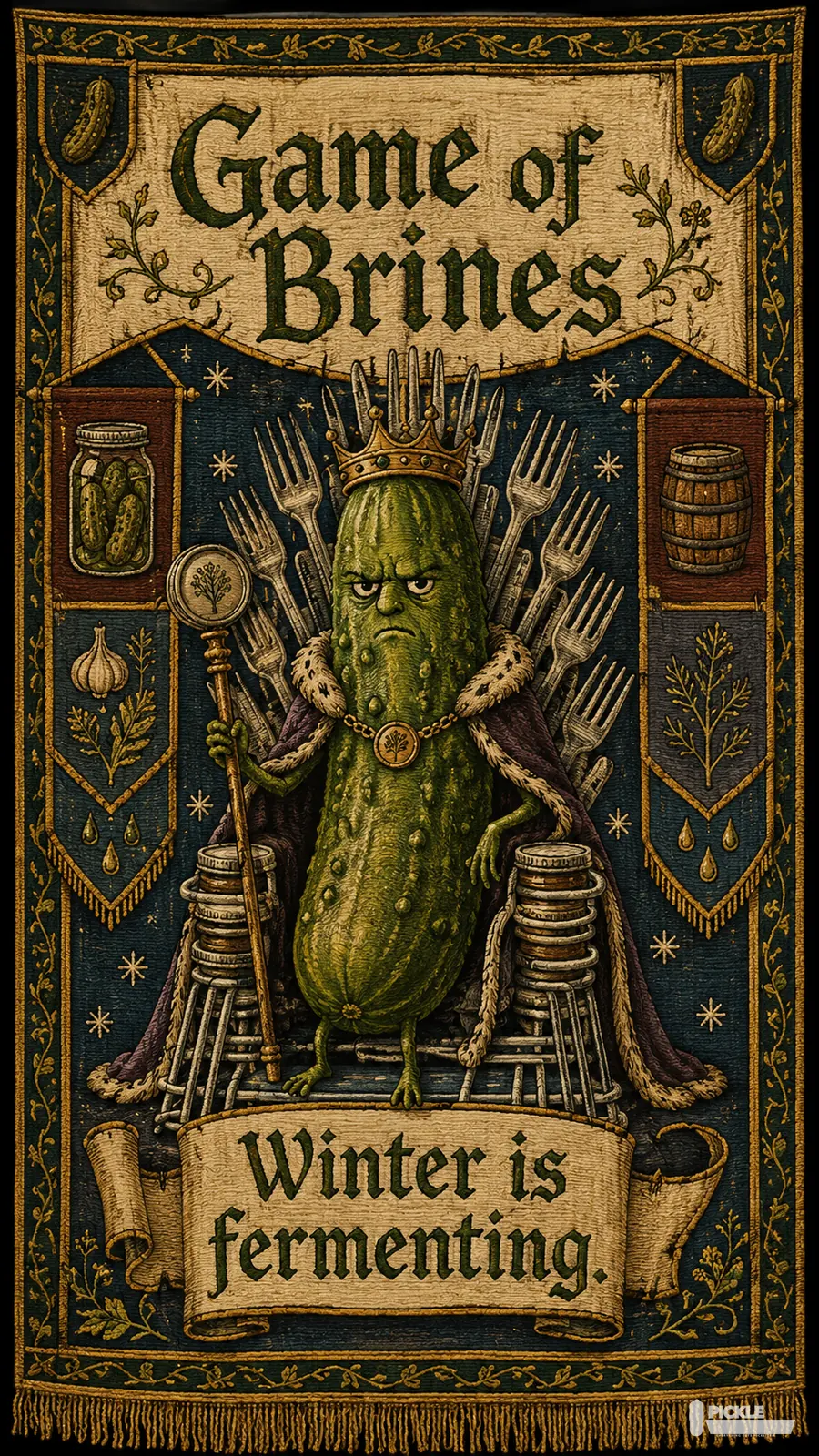Game of Brines pickle parody artwork.