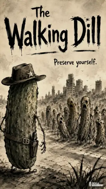 The Walking Dill pickle parody artwork.