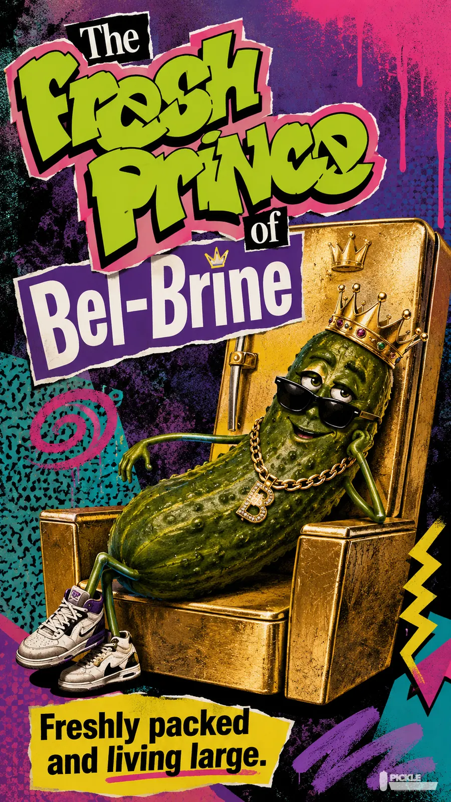 The Fresh Prince of Bel-Brine pickle parody artwork.