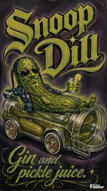 Snoop Dill pickle parody artwork.
