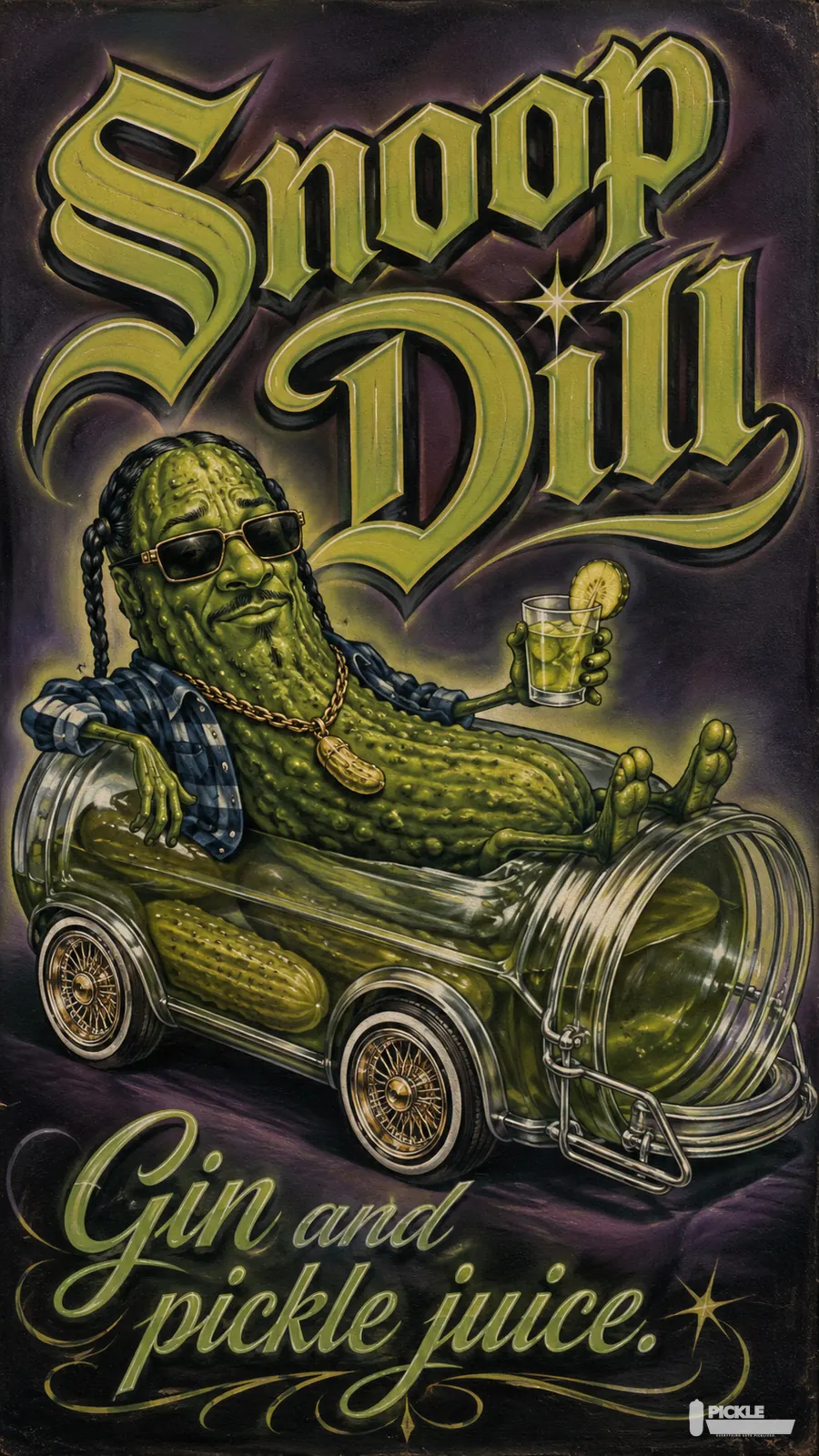 Snoop Dill pickle parody artwork.