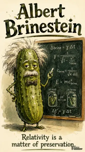 Albert Brinestein pickle parody artwork.